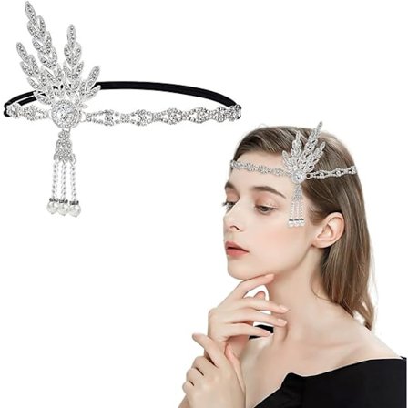 20'er Pandebånd, 20'er Gatsby Krone, Pandebånd, Gatsby Flapper Vintage