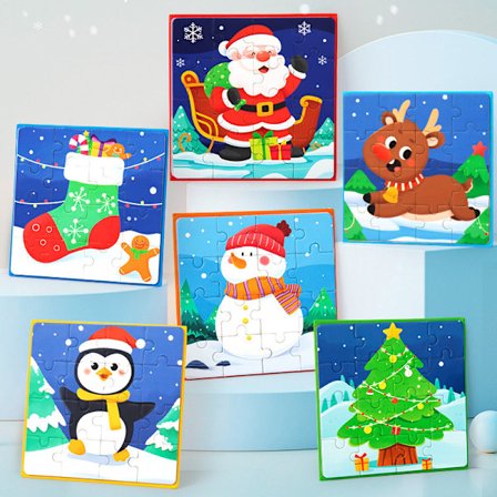 6 st Barnmagnetiska pussel 3-6 år gamla baby magnetiska pedagogiska leksaker tidig barndomsutbildning leksaker julklapp