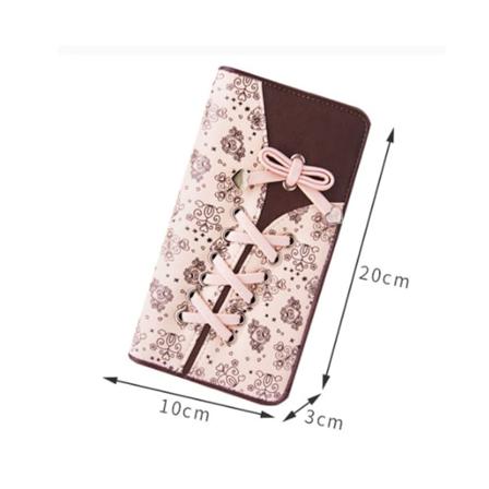 En rosa damepung 10cm×20cm×3cm Clutch søt sløyfe pung Val