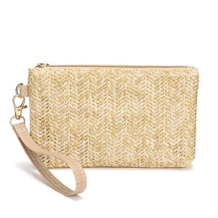 Vävväska Clutch Massivt Halmvävd Myntväska Strandplånbok Ca