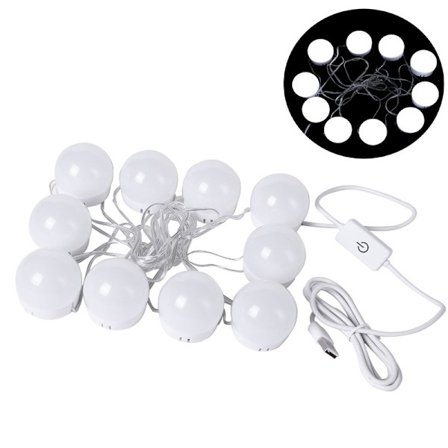 1 stk kosmetisk lys LED-streng sminke speil lyspære skjult