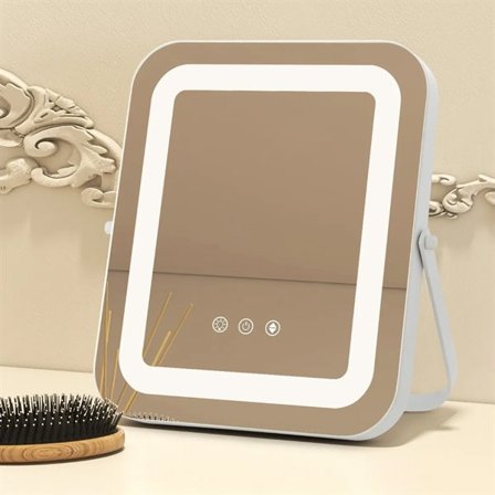 Makeup-spejl 30×25 cm med LED-belysning