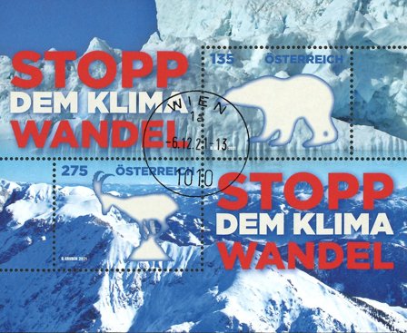 Østrig - Stop klimaforandringerne - Stemplet miniark