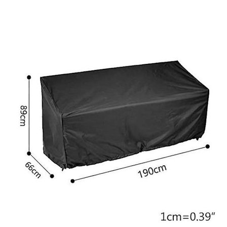 210D Havebænksbetræk Vandtæt Anti-UV Kraftigt Bænksbeskyttelsesbetræk Stolbetræk (190X66X89Cm)