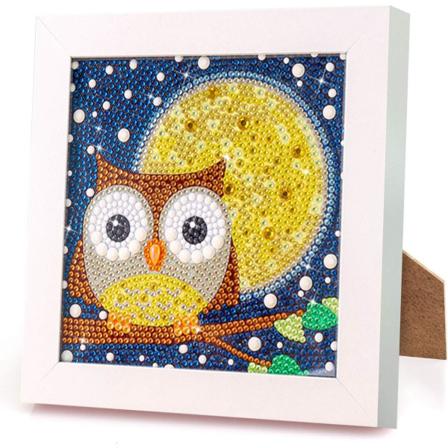 5D diamond painting täydelliset tarvikkeet pöllökuvat, maali numeroiden mukaan