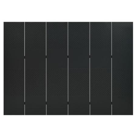 Vidaxl Rumsavdelare 6 Paneler Svart 240x180 Cm Stål Svart
