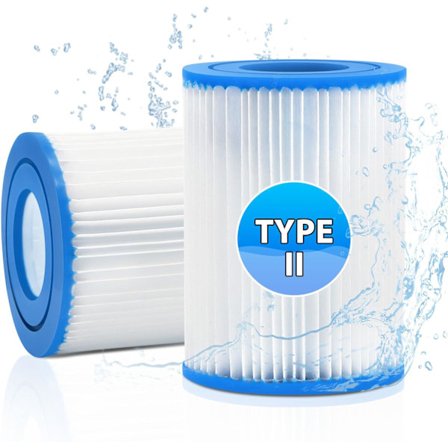 2 Filter Pool Filter Cartridge for Best-way Type II, Pool Filter Type 2 for Swimming Pool, Lazy Spa Filter Replacement for Best-way Pool Pump