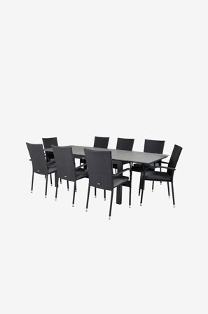 Venture Home - Matgrupp Levels med 8st matstolar Anna - Grå - Matgrupper - Från Homeroom