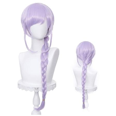 Lang lilla flettet cosplay paryk til spil Genshin Impact Qiqi Lolita Gradient Party Harajuku hår