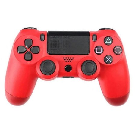 Trådlös PS4-handkontroll Bluetooth Gamepad med Vibration, Ergonomisk Design för PS4-konsol - Ljus Röd