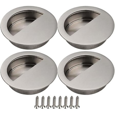 Skyvedørhåndtak 4 stk Skyvedørhåndtak Skapdør Innfelt Håndtak Møbelhåndtak med Skruer Skyvedørskap S