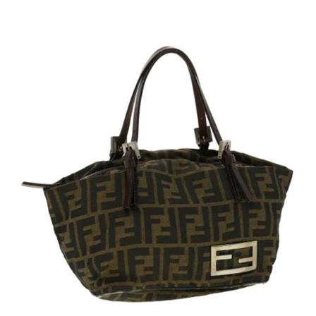 Fendi Vintage Pre-owned Canvas hndtasker Brun, Dame Vintage Tasker, Størrelse: ONE Size
