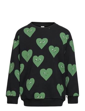Sweatshirt Heart Aop X Long Fi Black Lindex