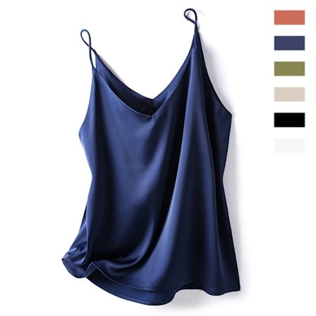 Kvinders Slank V-Hals Satin Camisole Tank Top