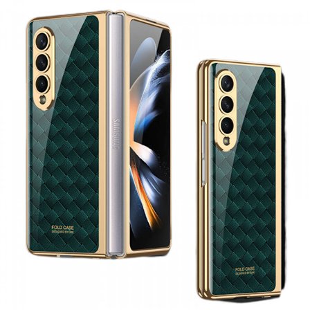 Ultra-tunt skal i härdat glas till Samsung Galaxy Z Fold 4 - skyddande fodral med fashionabelt galvaniserat PC-baksida