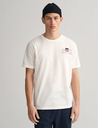 GANT Reg Archive Shield Emb Ss T-Shirt - White - XXL