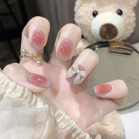 24 st Press On Naglar, Medium Kistformade Lösnaglar, Falska Naglar Med Lim För Kvinnor Och Flickor, z-461