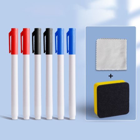 Whiteboard anteckningsbok med whiteboardpenna och suddduk