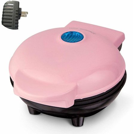 Mini Vaffeljern, Lille Vaffeljern, Jule-Chaffle Maker til Hash Browns, Keto Chaffles Let at Rengøre til Individuelle Pandekager, Småkager, E