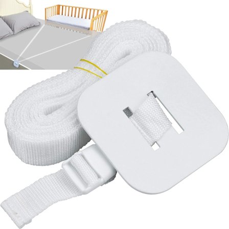6M Justerbara Lakansband Extra Sängfäste Vit Band för Resårsäng Baby