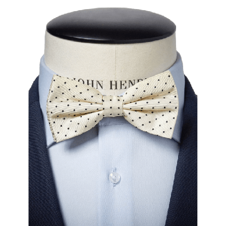 John Henric Bow Tie Dot Pre Tied Kostymtillbehör Herr Beige ONESIZE
