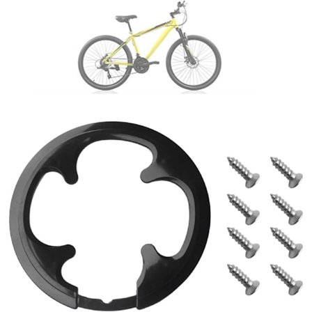 Kædeskærm til Cykel, Plastik Cykelkædebeskyttelsesfilm med 8 Skruer, Universal Udendørs MTB Cykelkædeskærm Ring 42T