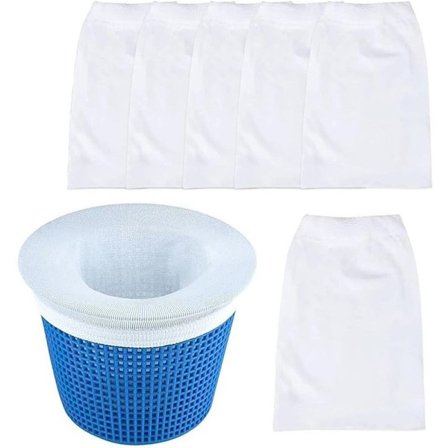 5-pak Poolskimmernet / Poolfilternet – Poolskimmerfilterstrømpe til fjernelse af snavs og blade fra poolen - Genanvendelige