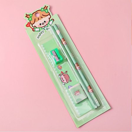 5 stk Blyant Viskelæder Sæt Blyantæske E E