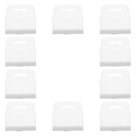 10 stk Gjennomsiktige Kakebokser Plast Dessert Emballasjebokser Kakeesker