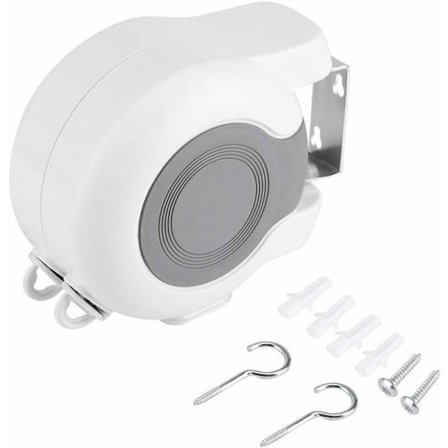 Dobbelt Tørresnor Udtrækkelig Tørresnor Vægmonteret Udendørs Tørrestativ med Justerbart Dobbelt Reb