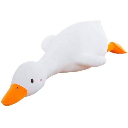 And Plyslegetøj, Udstoppede Dyr Kaste Plysdukke, Super Blød Krammepude Til Alle Aldre (hvide Runde Øjne, 65 cm)