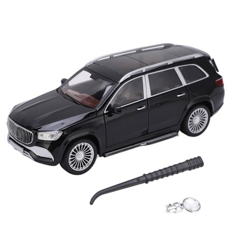 1/24 Modellbiler Legering Støpt SUV Modell Kjøretøy Leker med Lyd og Lys for Barneleker Samling Svart