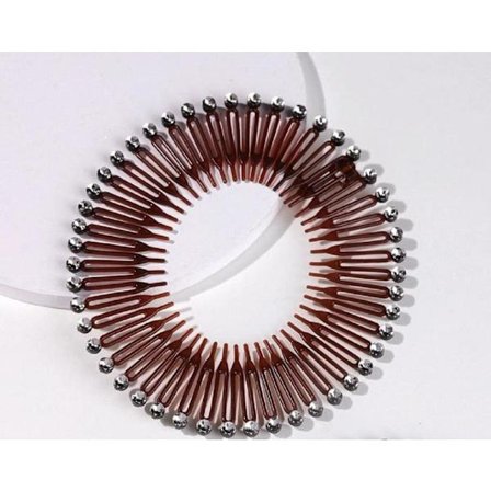 1 Brun Zic zac diadem i plast med " Diamond Cut" effekten