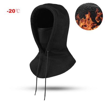 Fleece varm lue Vindtett sportslue innebygd avtakbar maske vinterlue