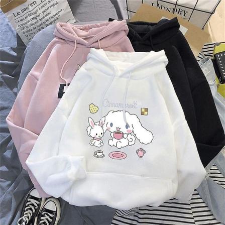 Sanrioed Plysch Barn Huvtröjor Anime Cinnamoroll Tecknad Kläder Baby Pojkar Flickor Tröjor Tröjor Toppar Kappa Present