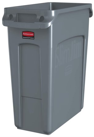 Rubbermaid Slim Jim Avfallsbeholder 60 l, grå, Lager & miljø