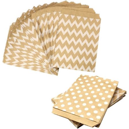 50 stk. Kraftpapirsposer, Kraftpapirsposer til kager, gaveposer, slikposer til bryllup, fødselsdag, fest, jul osv.