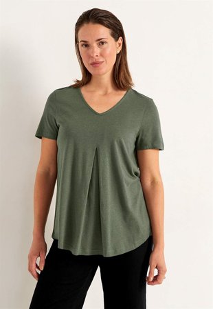 Cellbes of Sweden - V-ringad trikåtopp - mörkgrön - för damer - 38/40