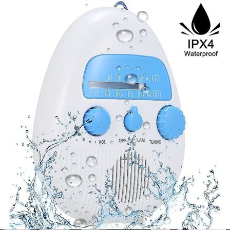 Hanging Waterproof Shower Clock Radio - Wireless Mini Portable Waterproof Battery Operat