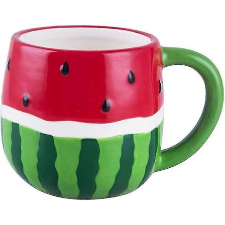 Keramik Ananas/vandmelon Frugtform Kaffekrus Tekop Havregrødskop 10,5x8,5cm Gul SX