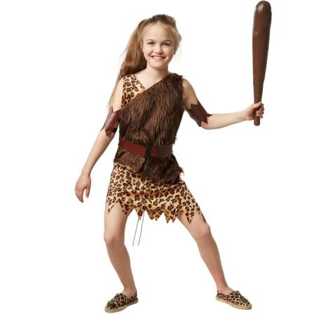 Tectake Elegant Stenåldersflicka Brown 128 (7-8y)