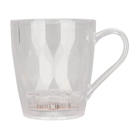 Flydende aktiveret flerfarvet LED-krus - sikkert 7 farveskiftende akryl lysende kopper med håndtag til fødselsdag jul