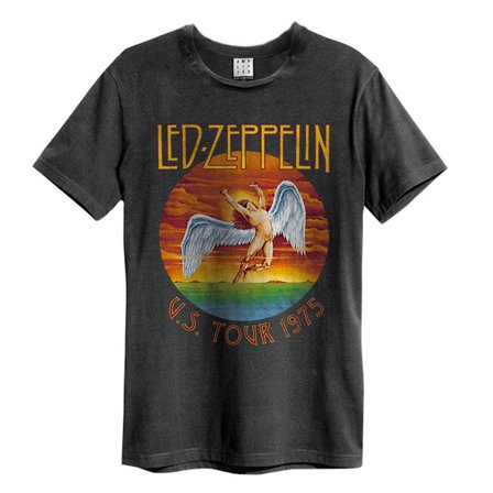 Amplified Unisex Adult US Tour 75 Led Zeppelin T-Shirt XS Charc