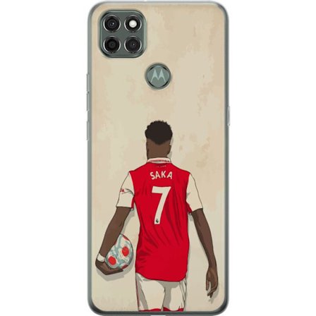 Motorola Moto G9 Power Genomskinligt Skal Saka Fotboll Arsenal FC Motiv Spelare Premier League England Populär Sport Fotbollsstjärna London