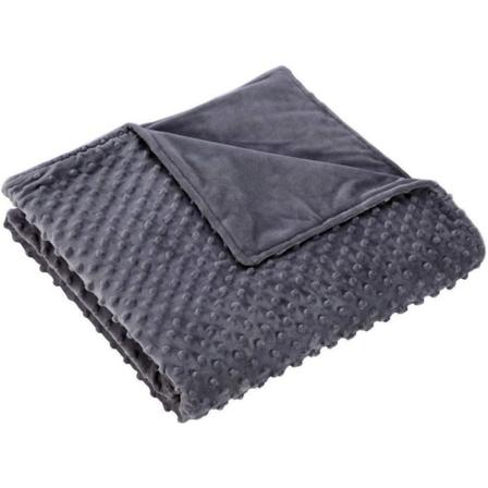 Vægtet dynebetræk Blødt og åndbart polyester dynebetræk med super blød minky prik i premium kvalitet 152 x 203 cm grå