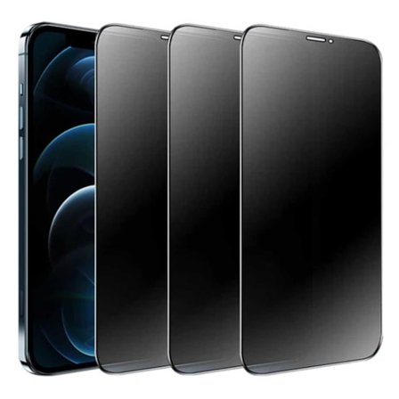 3-Pack iPhone 12 Pro Max Privacy Skjermbeskytter Full dekning HD herdet glass