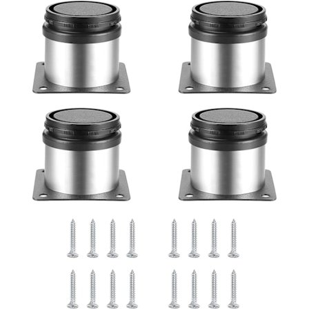 4 Justerbare Møbelføtter, Metall Høydejusterbar