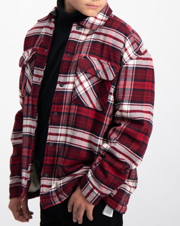 Tommy Hilfiger SHEARLING LINED TARTAN OVERSHIRT Punainen Kauluspaidat Pojat - Kids Brand Store