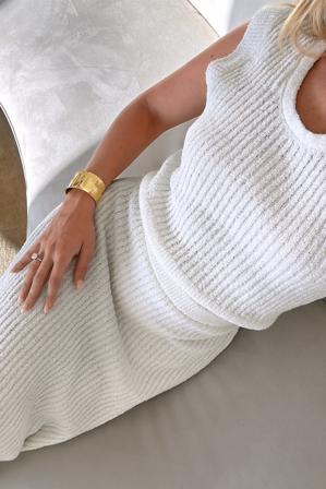 Cass Dimicco x NA-KD Crop top en maille - Hauts sans manches - OffBlanc - Large