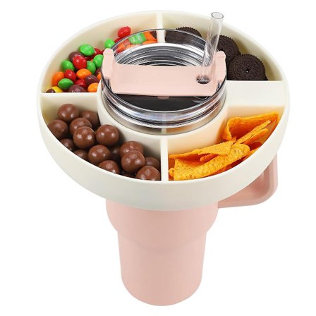 Silikone Snack Skål til Stanley Cup 40 oz med Håndtag, Genanvendelig Snackbakke, Passer til Bilkopholder, Biograf, Hjem eller Udendørs[SL]